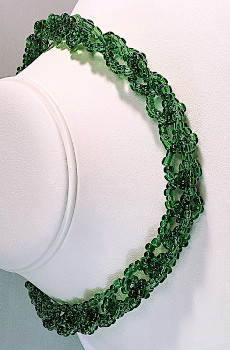 Green Crocheted Bead Choker