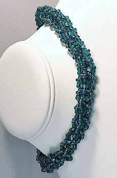 Teal Crocheted Bead Choker