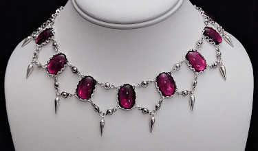 Wild Rose Necklace, Burgundy