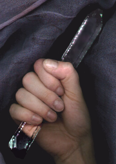 Solid quartz crystal wand