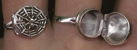 Sterling Spider in Web Poison Ring
