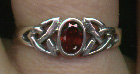 Sterling Celtic Knotwork Ring with Garnet