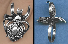 Sterling Tarantula Poison Ring