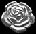 Sterling Large Rose Stud Earring