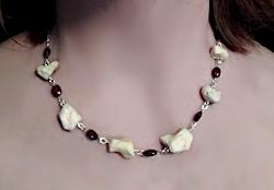 Wrist bone & garnet necklace