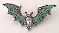 Dreamflight Abalone Bat Brooch