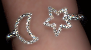 Iamara Rinestone Moon & Star Bracelet
