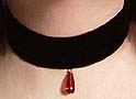 Velvet choker with red
drop